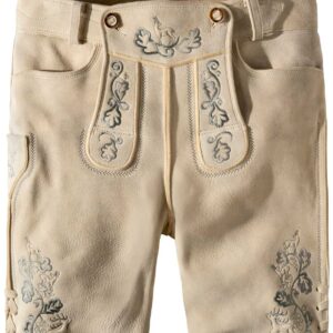 Säm. gegerb. Lederhose Tobias (oid sand-grau) von Stockerpoint Bergfeuer für Herren, Lederhosen, 100% sämisch gegerbtes Leder