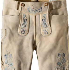 Säm. gegerb. Lederhose Tobias (oid sand-rauch) von Stockerpoint Bergfeuer für Herren, Lederhosen, 100% sämisch gegerbtes Leder