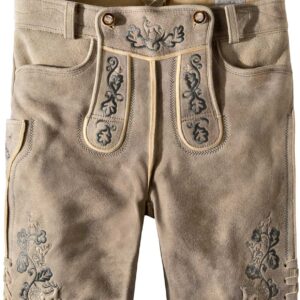 Säm. gegerb. Lederhose Tobias (oid stein-grau) von Stockerpoint Bergfeuer für Herren, Lederhosen, 100% sämisch gegerbtes Leder