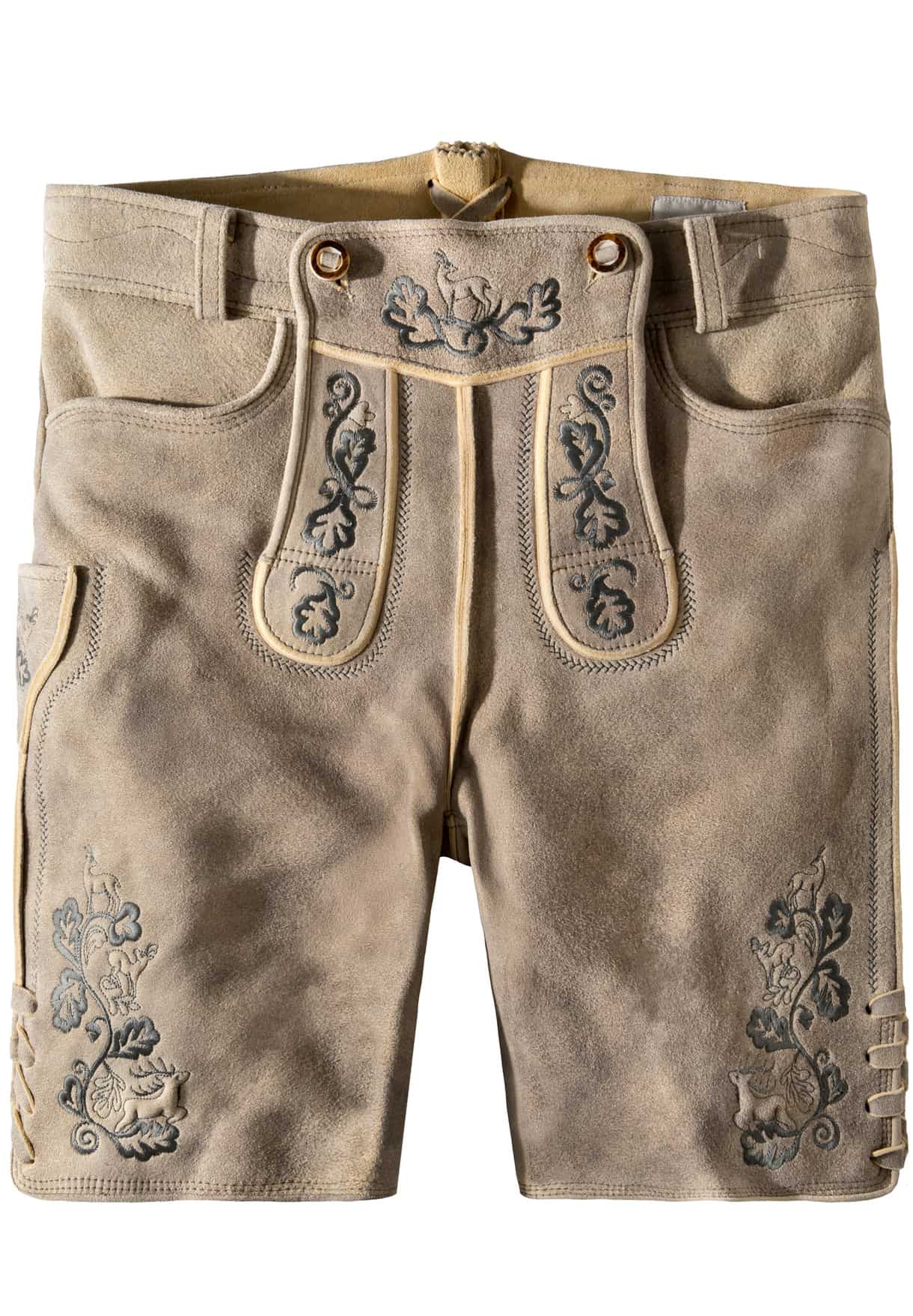 Säm. gegerb. Lederhose Tobias (oid stein-grau) von Stockerpoint Bergfeuer für Herren, Lederhosen, 100% sämisch gegerbtes Leder