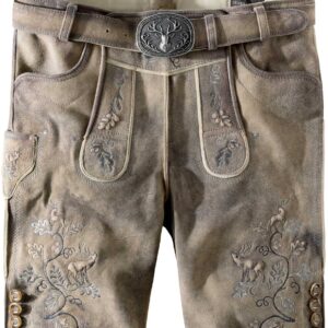 Trachtenlederhose Konstantin (sand gespeckt) von Stockerpoint Classics für Herren, Lederhosen, 100% Leder