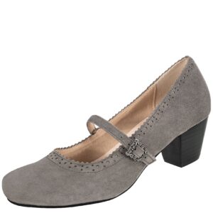 Pumps taupe mit Riemchen 005399 ~ grau