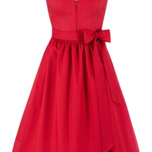Dirndl AMARENA (70 cm) aus Leinen ~ rot