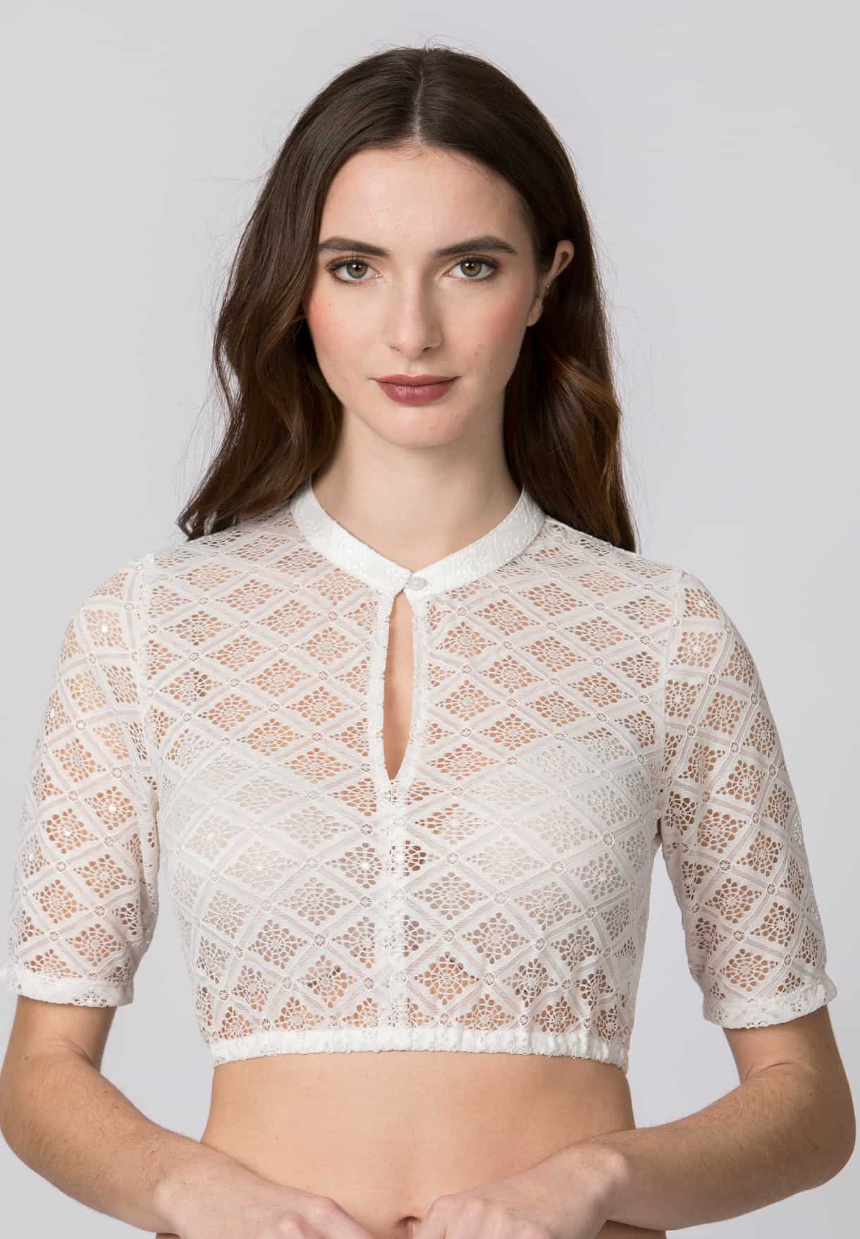 Dirndlbluse Laurene (creme) von Stockerpoint für Damen, Oberteile, 86% Polyamid, 10% Polyester, 4%Elasthan