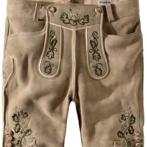Säm. gegerb. Lederhose Adam (oid nuss-tanne) von Stockerpoint Bergfeuer für Herren, Lederhosen, 100% sämisch gegerbtes Leder
