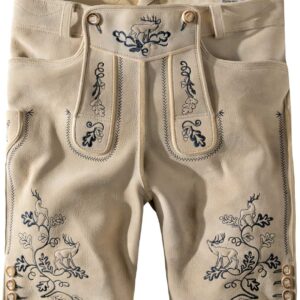 Säm. gegerb. Lederhose Hias (oid sand-blau) von Stockerpoint Bergfeuer für Herren, Lederhosen, 100% sämisch gegerbtes Leder