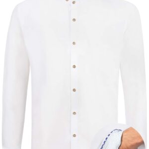 Trachtenhemd Alexio (weiss-blau) von Stockerpoint Classics für Herren, Oberteile, 90% Baumwolle, 10% Polyester