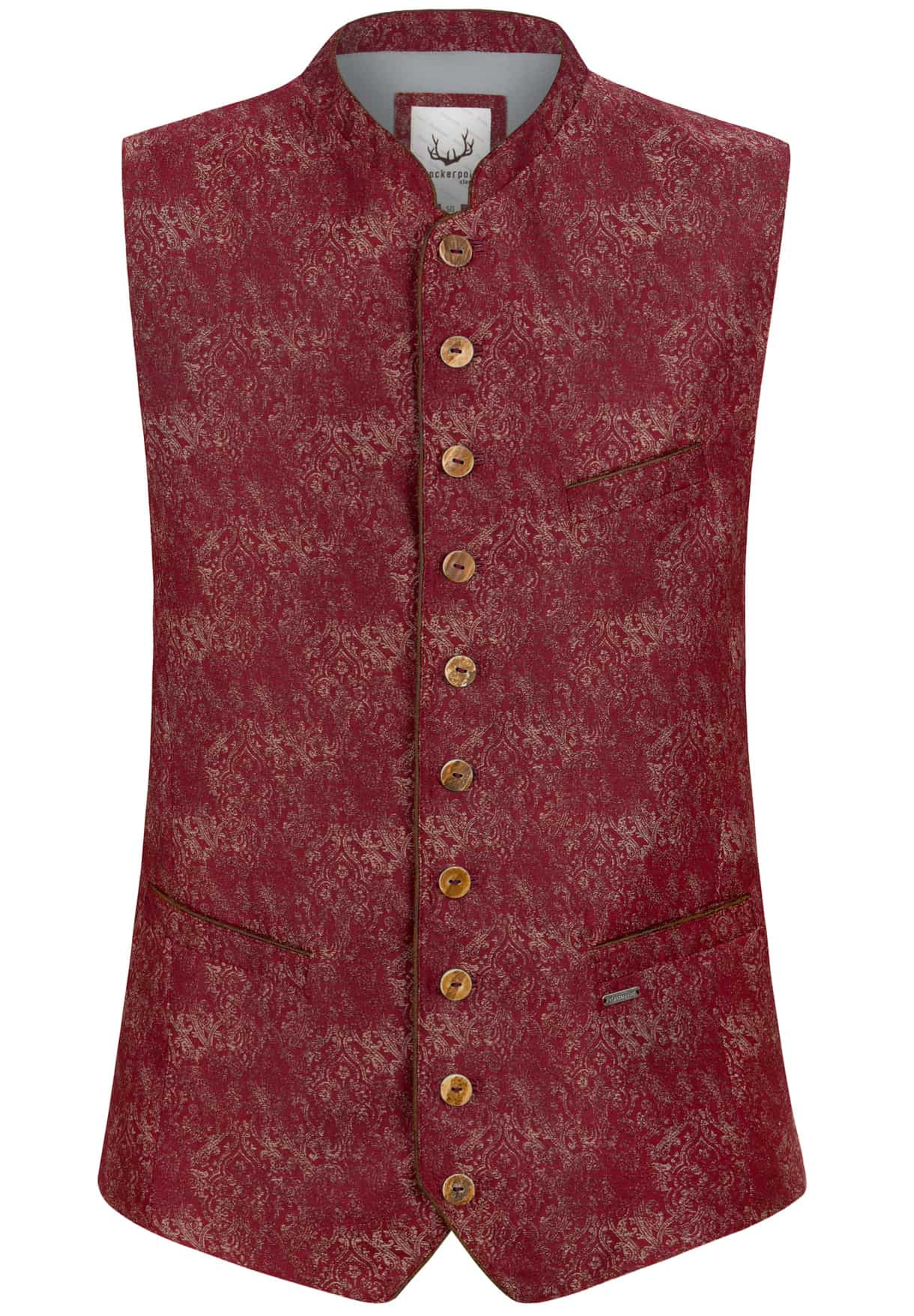 Trachtenweste Claudio (rot) von Stockerpoint Classics für Herren, Oberteile, 65% Polyamid, 25% Leinen, 10% Baumwolle